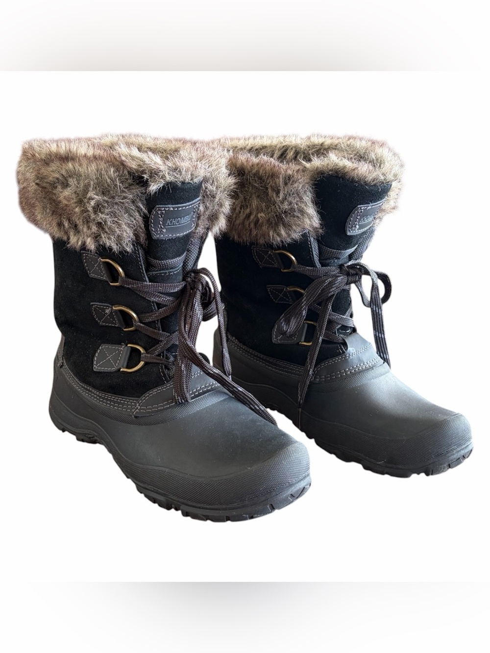 Khombu Slope Leather Suede Winter Snow Boots EUC Size 11
